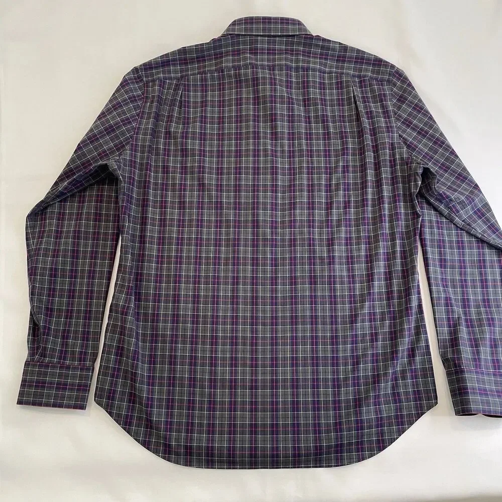 J Crew Men’s Tattersall Slim Flex Wrinkle Free Long Sleeve Button Front Shirt XL